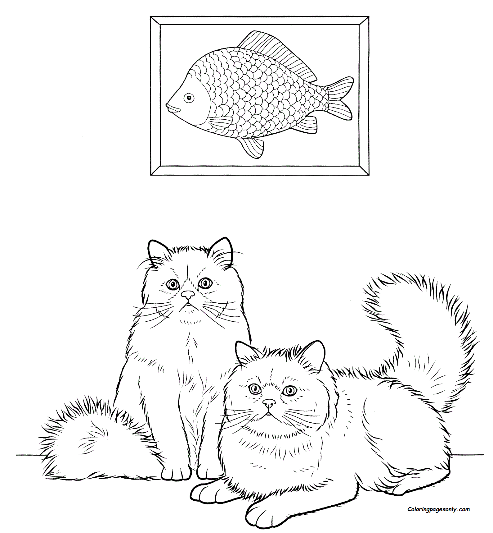 Cute Cats coloring page Coloring Page - Free Coloring Pages Online