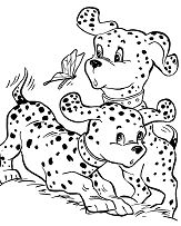 Cute Dogs Coloring Page