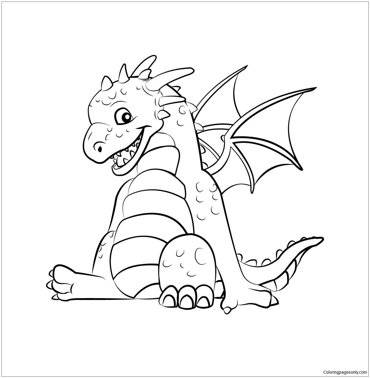 dragon cute coloring page