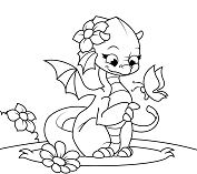 Cute Dragon 2 Coloring Pages