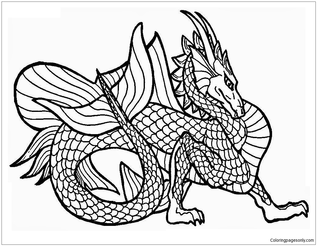 coloring pages of colorful cute dragons