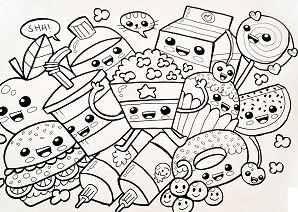 Cute Food Coloring Page