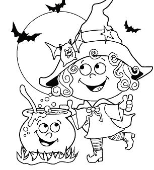 Cute Halloween Coloring Page