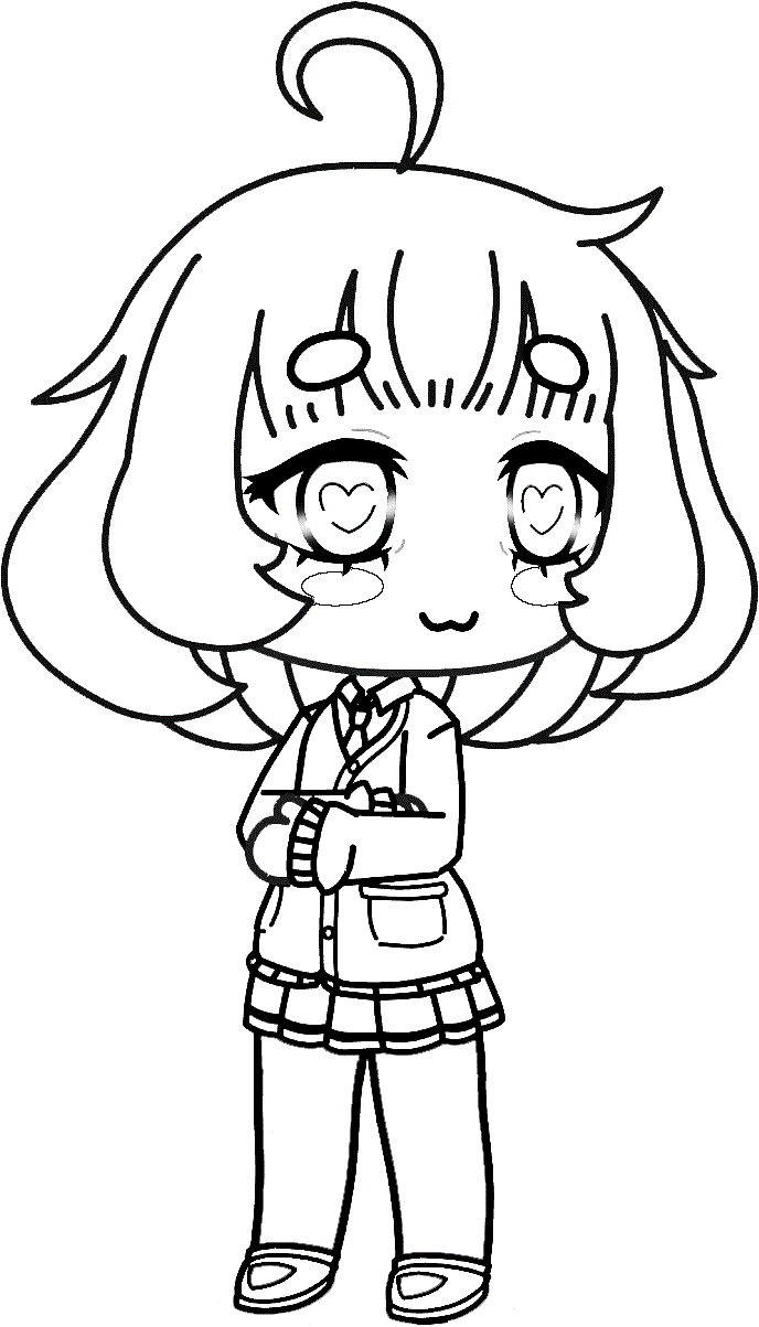 Cute Hime-sama from Gacha Life Coloring Page