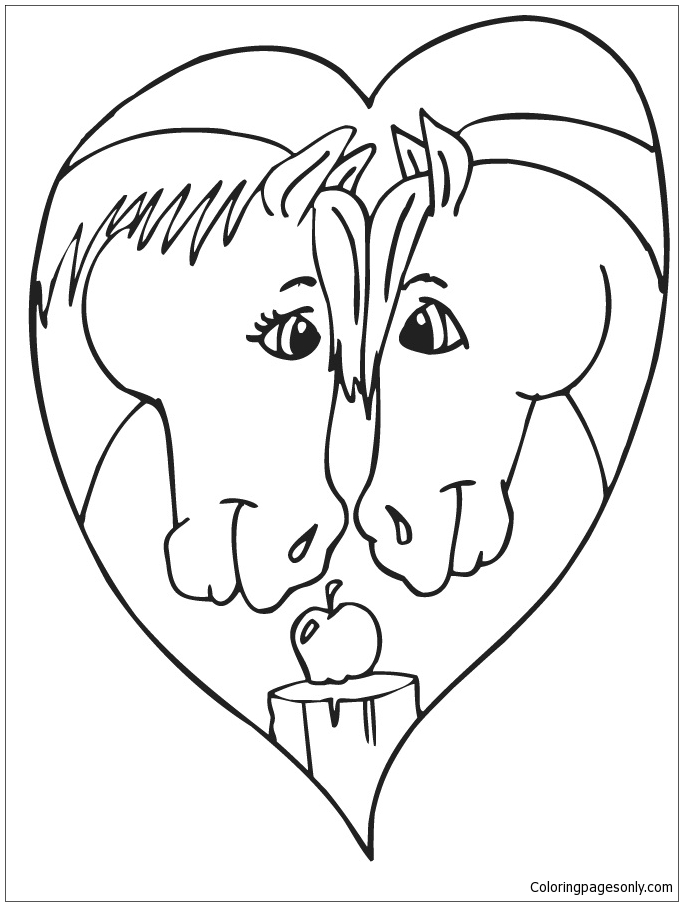 Cute Horse 4 Coloring Pages