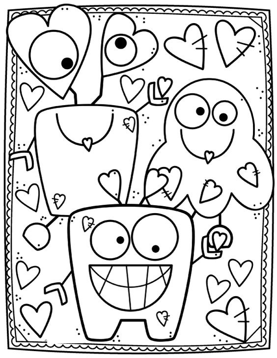 Download Cute Image Glasses Coloring Pages - Valentines Day Coloring Pages - Coloring Pages For Kids And ...