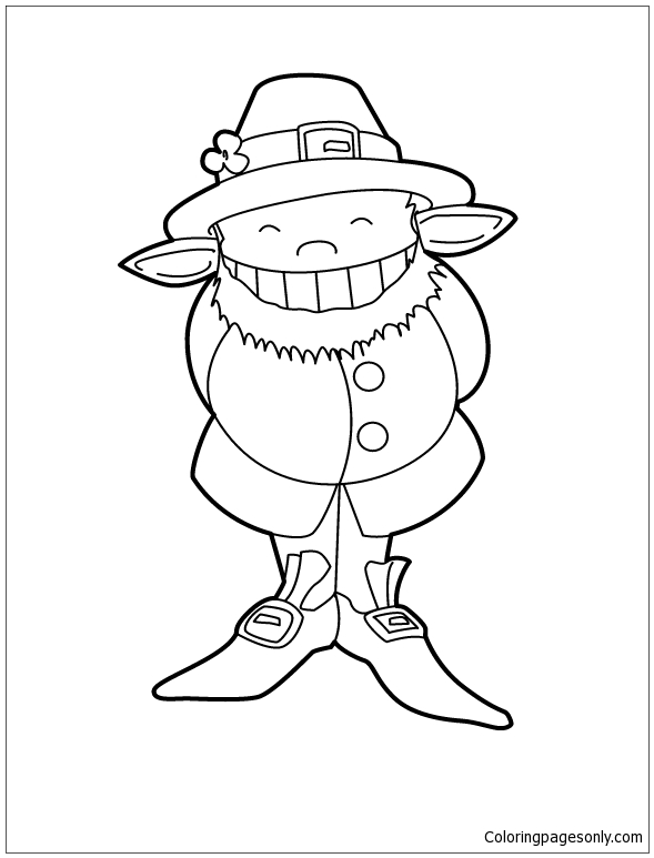 Cute Leprechaun Coloring Page