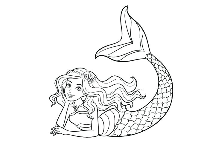 Cute mermaid printable Coloring Page