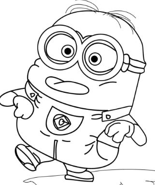 Cute Minions Coloring Page