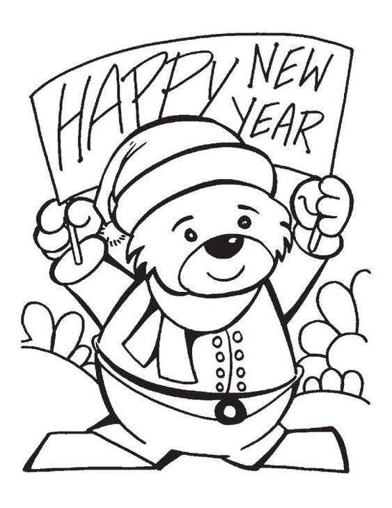 Cute New Year Image Coloring Pages