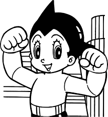 Cute powerful Astro Boy Coloring Page