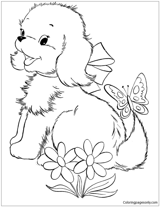 Página para colorir de cachorrinho fofo de Puppy