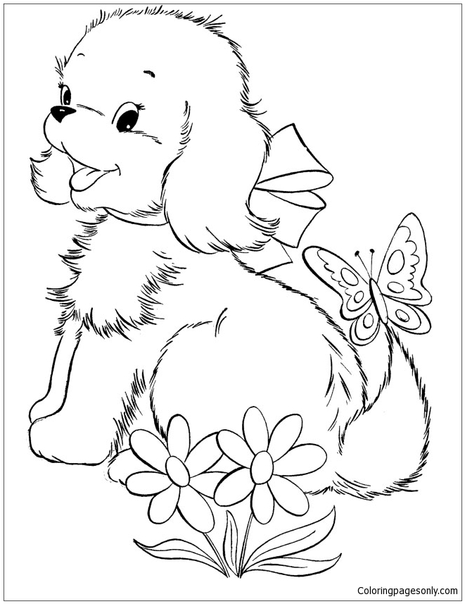 Coloriage d'un chiot mignon de Puppy