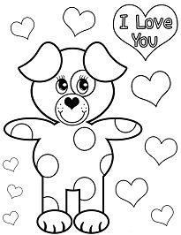 Cute Puppy Love Coloring Pages