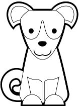 Cute Puppy Sitting Coloring Page