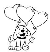 Cute Puppy with Heart Coloring Page
