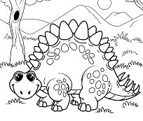 Cute Stegosaurus Coloring Pages