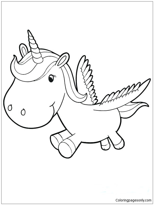 Cute Unicorn-image 2 Coloring Pages