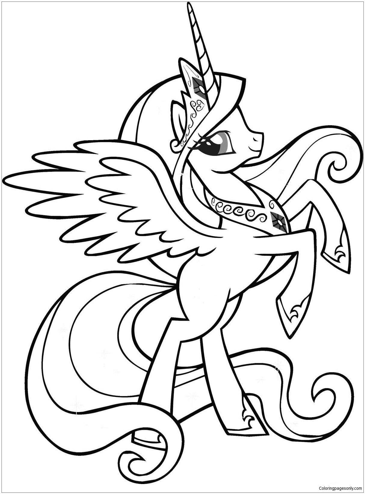 Cute Unicorn-image 4 Coloring Pages - Cartoons Coloring Pages