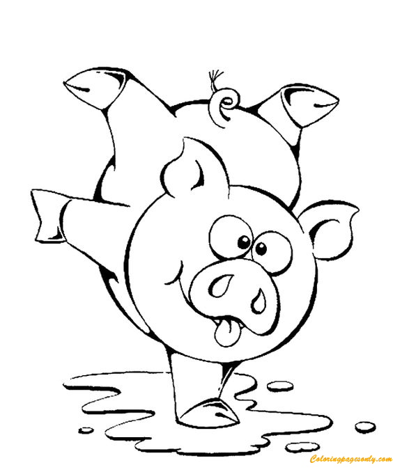 Dance Of The Pig Coloring Pages - Funny Coloring Pages - Coloring Pages