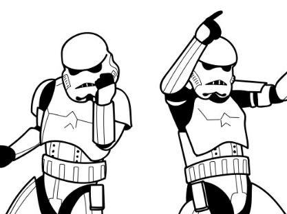 Desenho para colorir de Stormtroopers dançantes