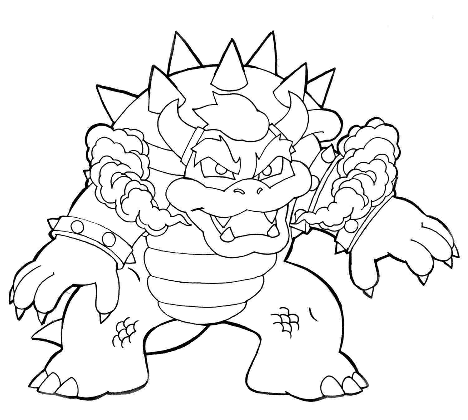 Dangerous  Bowser from Super Mario Bros Coloring Page