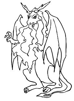 Dangerous Dragon Belching Out Flame Coloring Page