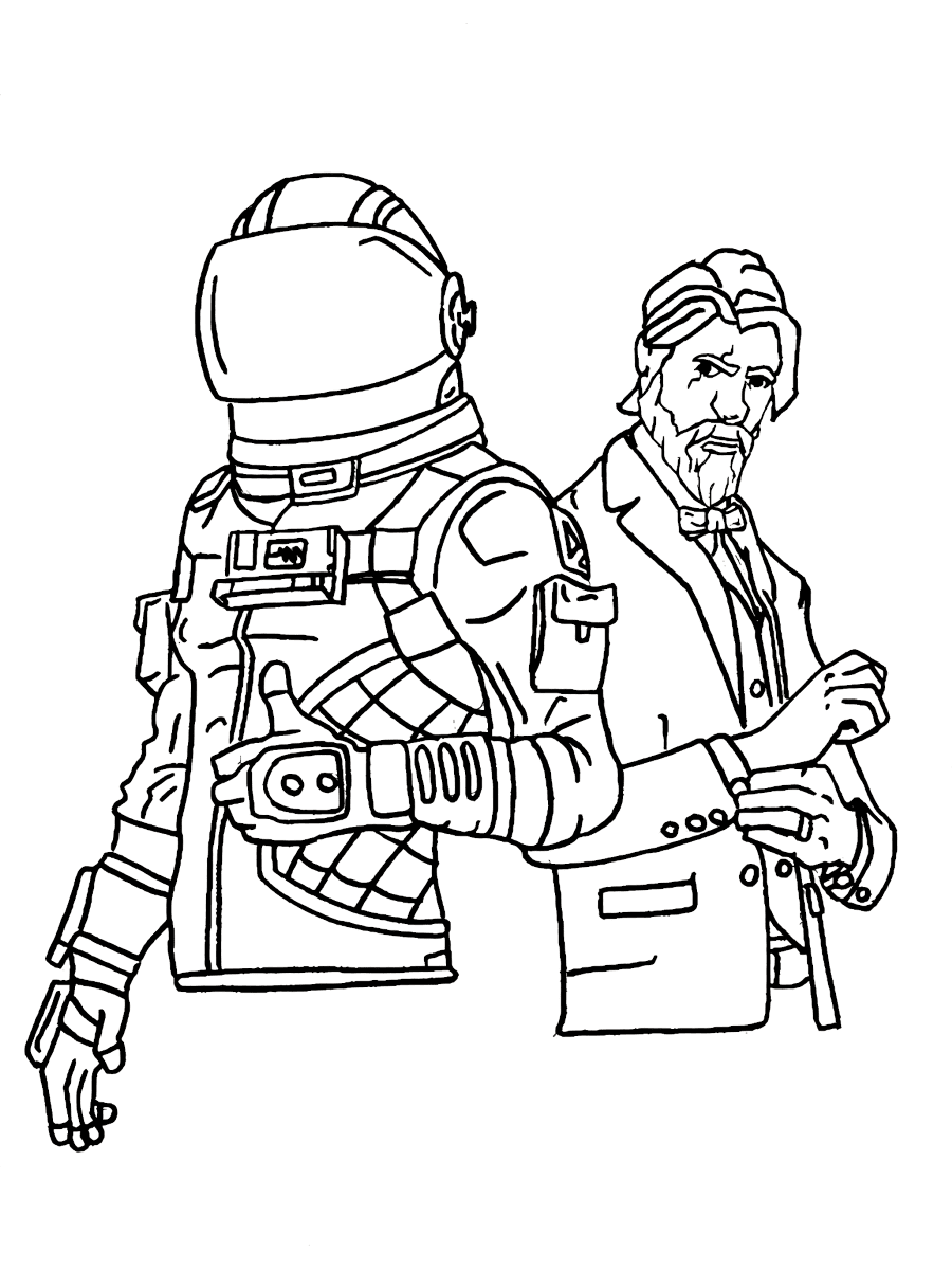 Dark Voyage and Reaper from Fortnite Coloring Pages