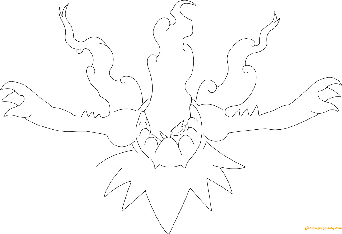 Darkrai Incinerating the Night From Pokemon Coloring Page