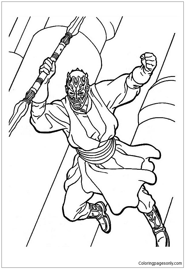 Darth Maul of Star Wars Coloring Page Free Printable Coloring Pages