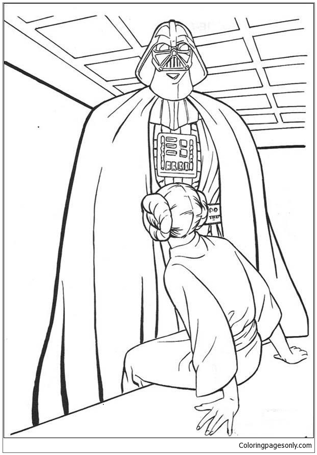 Darth Vader And Princess Leia Coloring Pages - Cartoons Coloring Pages