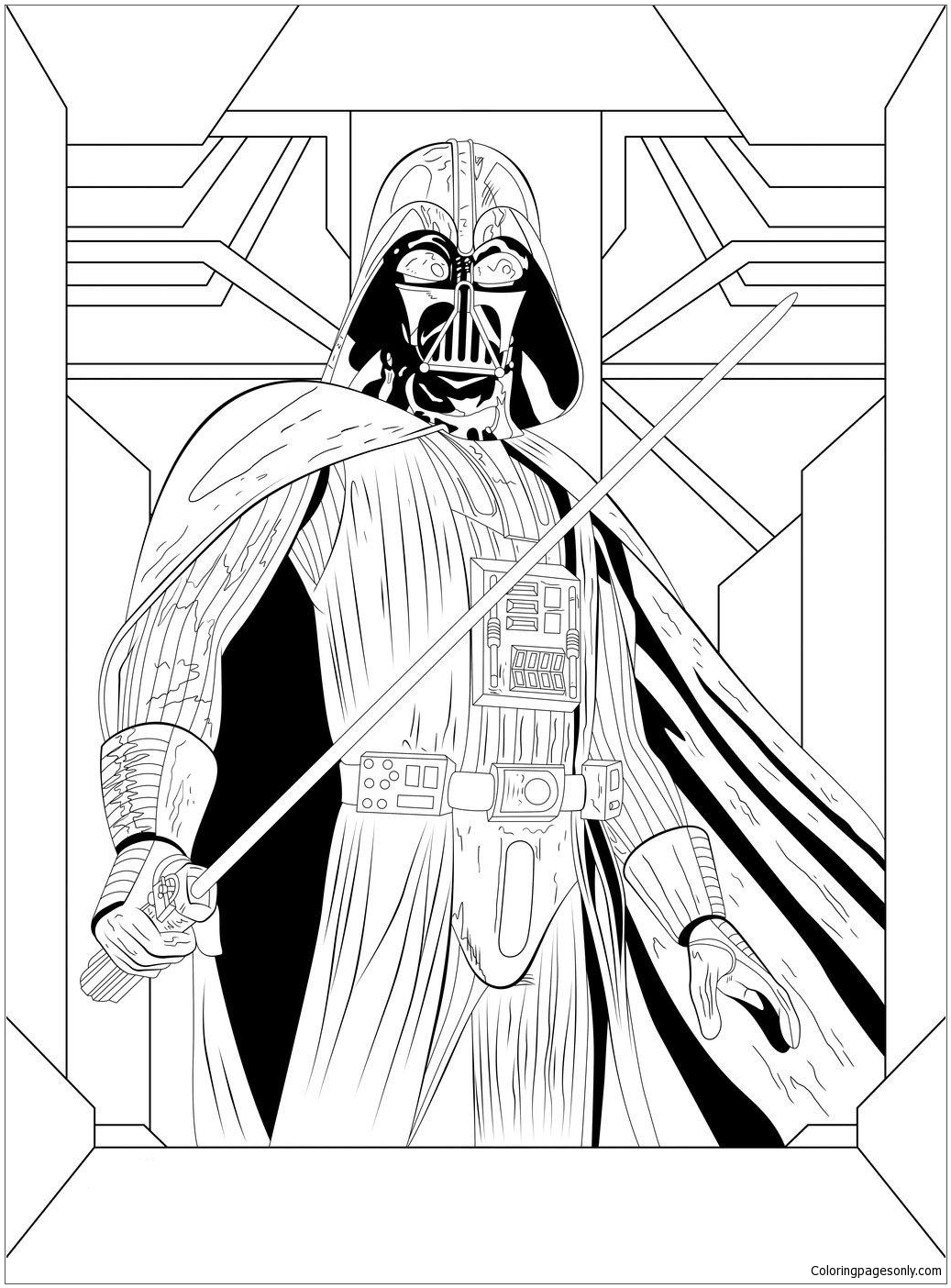 lego darth vader coloring page