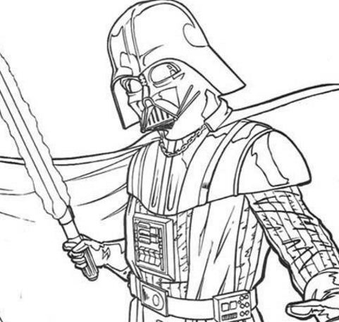 Darth Vader With A Laser Sword Coloring Pages