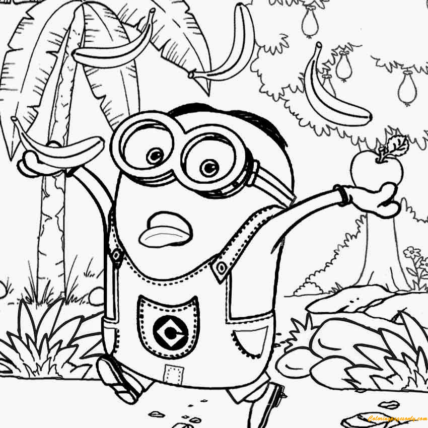 Dave The Minion Is Happy 1 Coloring Pages