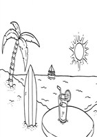 Dawn On Beach Coloring Pages