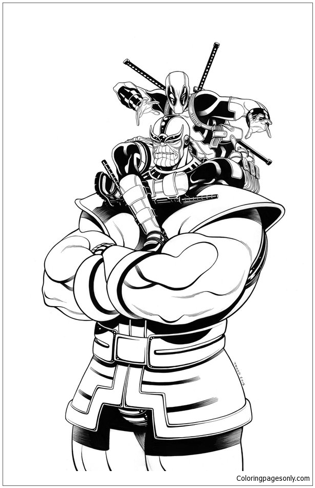 detailed deadpool coloring pages