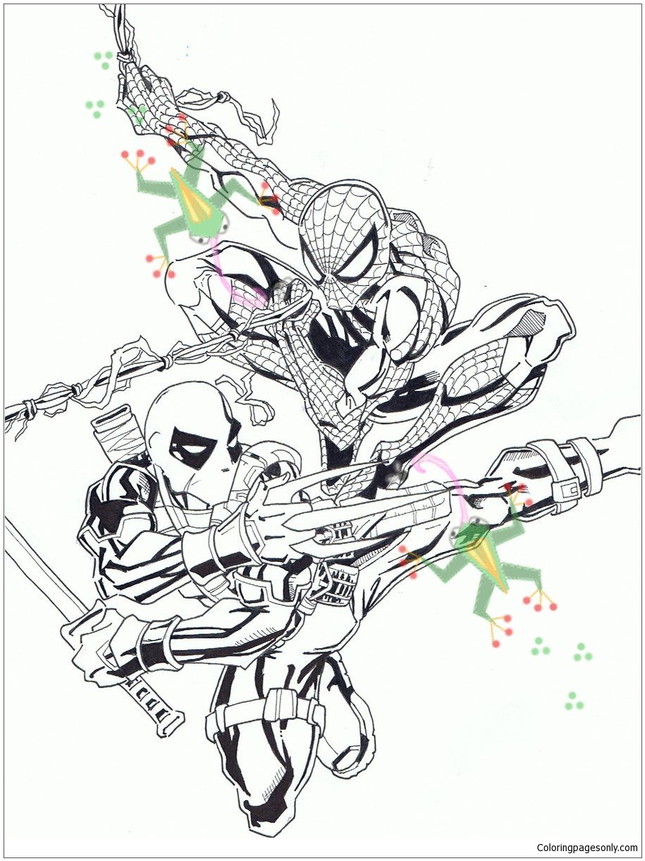 10 Awesome Deadpool and Spiderman Coloring Pages for Kids and Adults