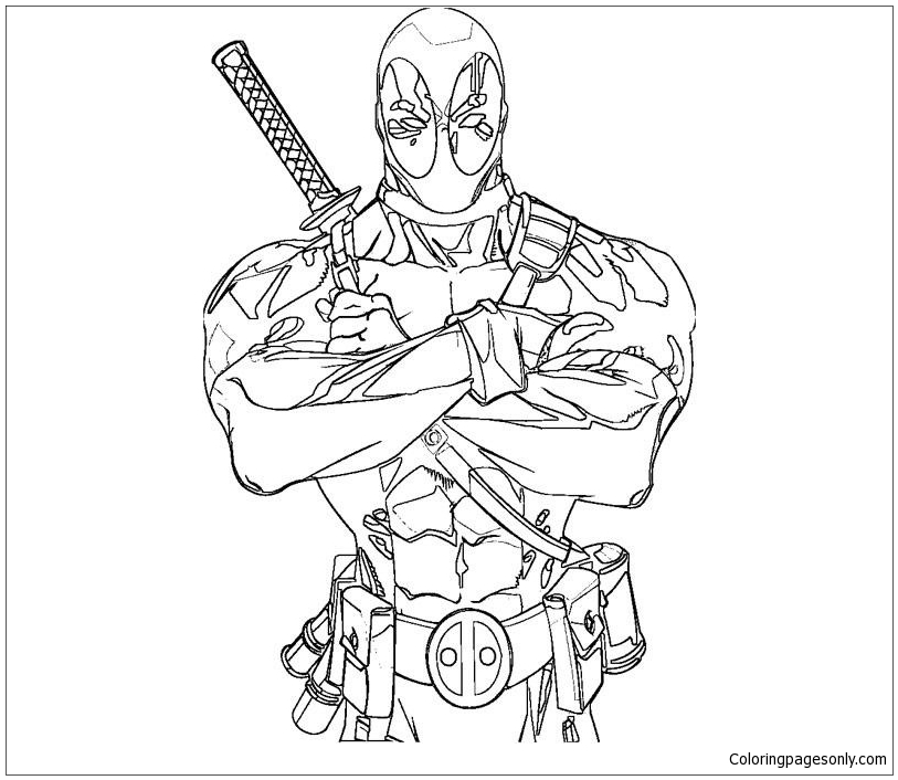 Deadpool Anti Hero Kleurplaat