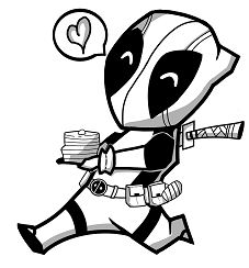 Deadpool Clipart Chibi Coloring Page