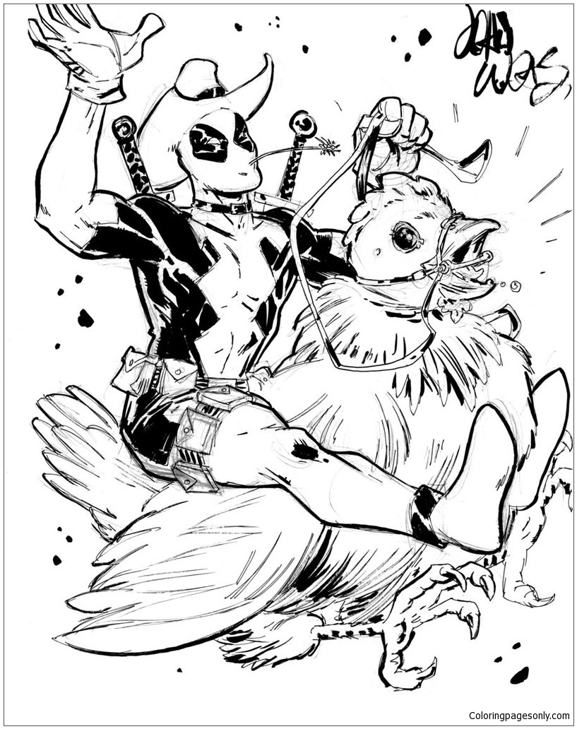 Deadpool Con Sketch Coloring Pages