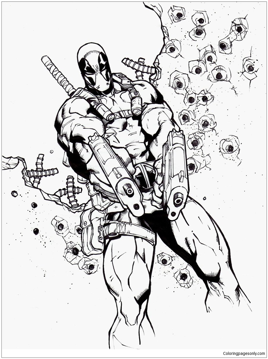 Deadpool Inks Coloring Pages