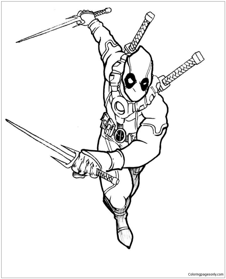 Deadpool s Attack Coloring Page