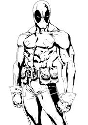 Deadpool Superhero Coloring Page