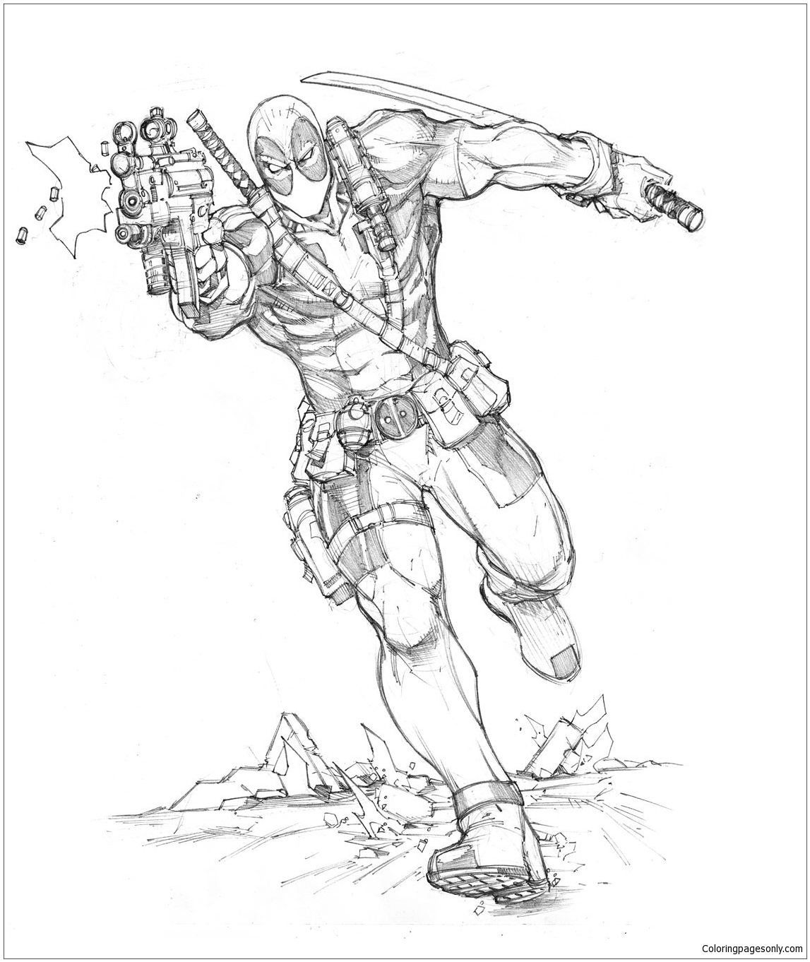 Dealpool Superheroes Coloring Pages
