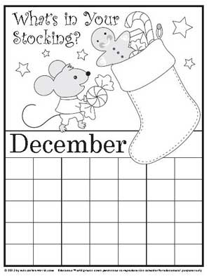 December Calendar 2021 Coloring Pages