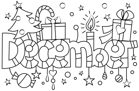 December Christmas Coloring Page