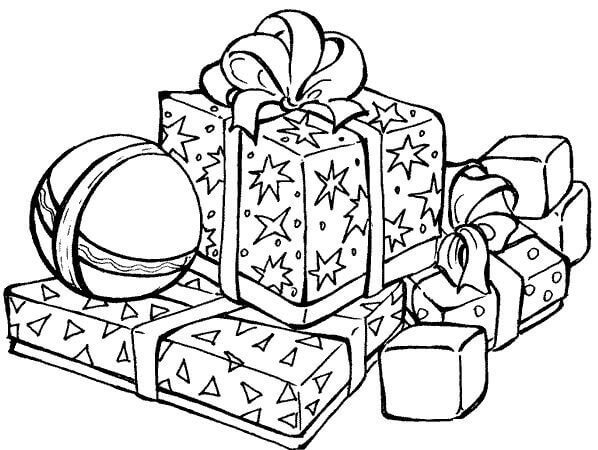 Decorative Christmas Gifts Coloring Pages