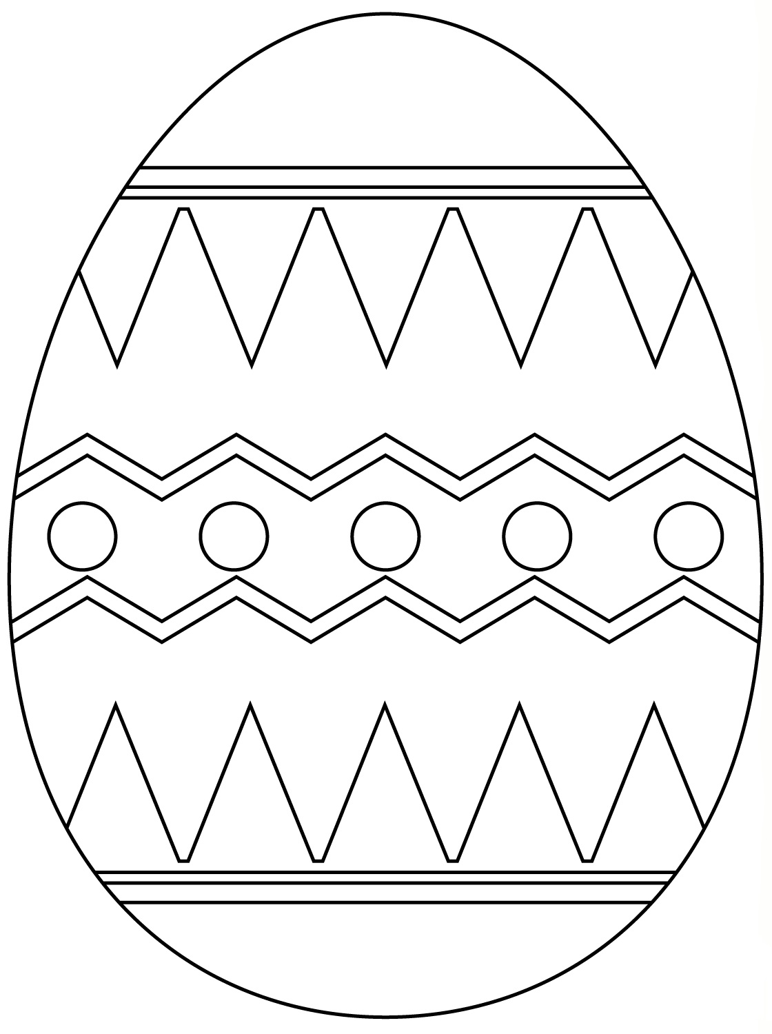 بيضة عيد الفصح المزخرفة مع صفحة تلوين بنمط تجريدي