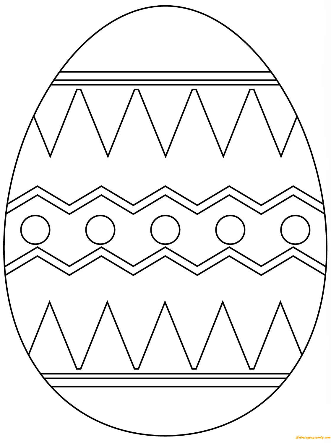 Decorative Easter Egg with Abstract Pattern Coloring Page