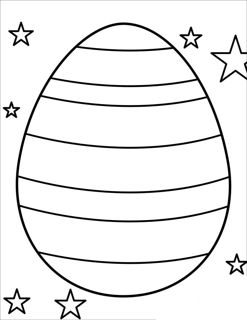 Decorative Striped Easter Egg Coloring Page